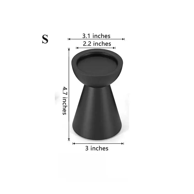 Matte Black Candle Holders Set of 3 - Metal Round Candle Stands