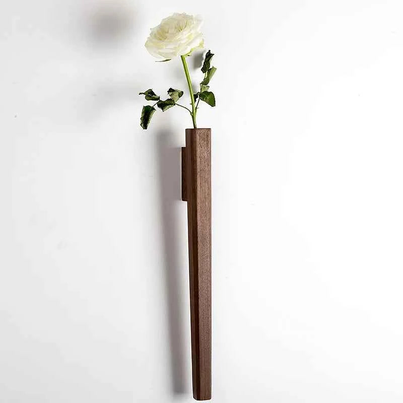 Home Wall Decoration Porch Wall Hanging Vase Living Room Bohemian Plant Flower Bottle Vase Wooden Solid Wood Flower Room Decor
