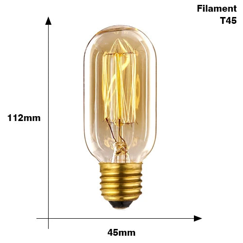 Vintage Edison Bulb - E27 40W Retro Filament Light Bulb for Home Decor