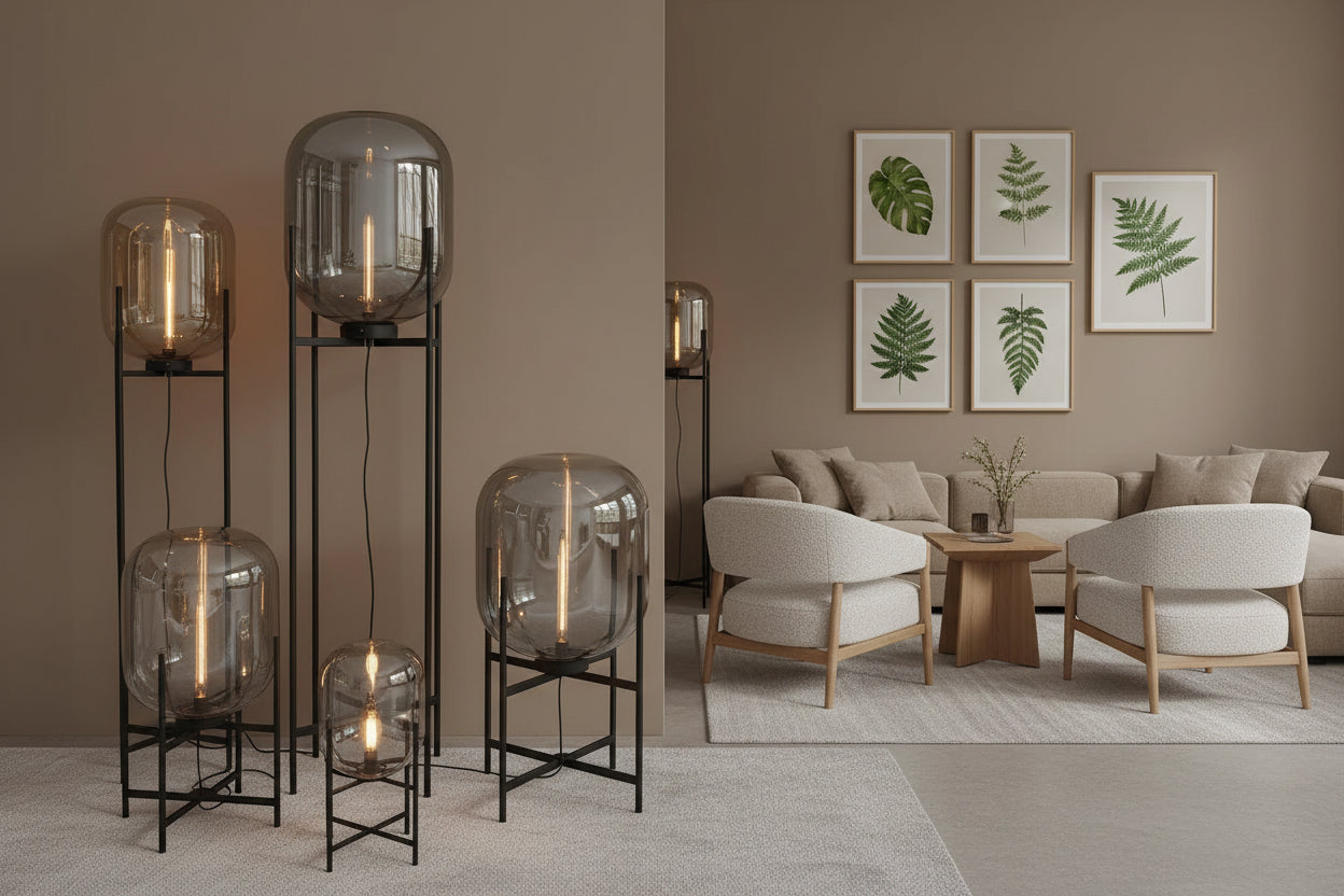 Glass Ball Floor Lamp - Postmodern Scandinavian Reading Lamp