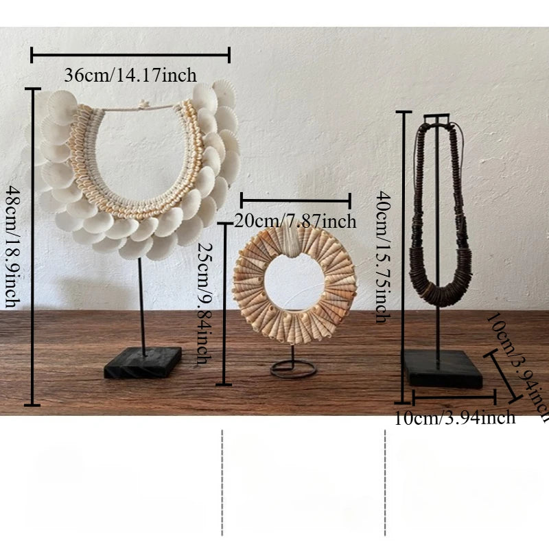 Natural Seashell Décor - Handcrafted Coastal Display for Entryway & Living Room