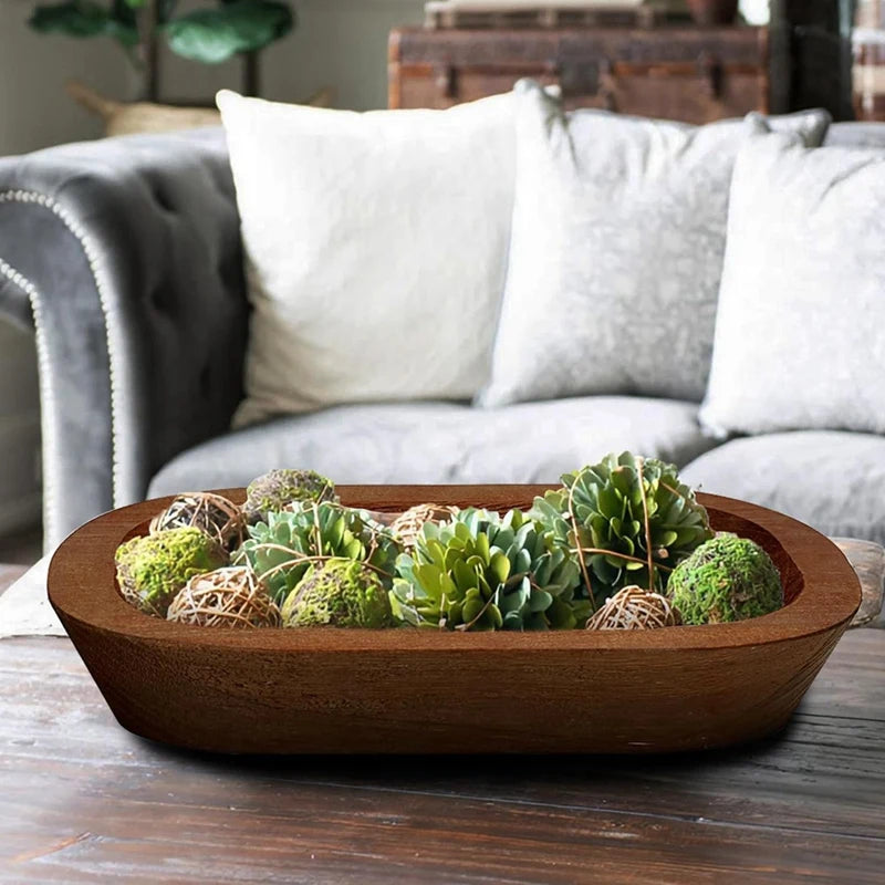Handcrafted Wooden Dough Bowl 6 Piece Artisan Collection 