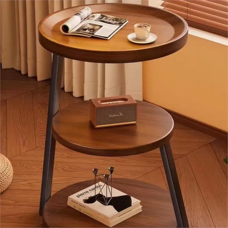 3-Tier Round Side Table - Modern Tray Table for Bedroom, Living Room & Bedside