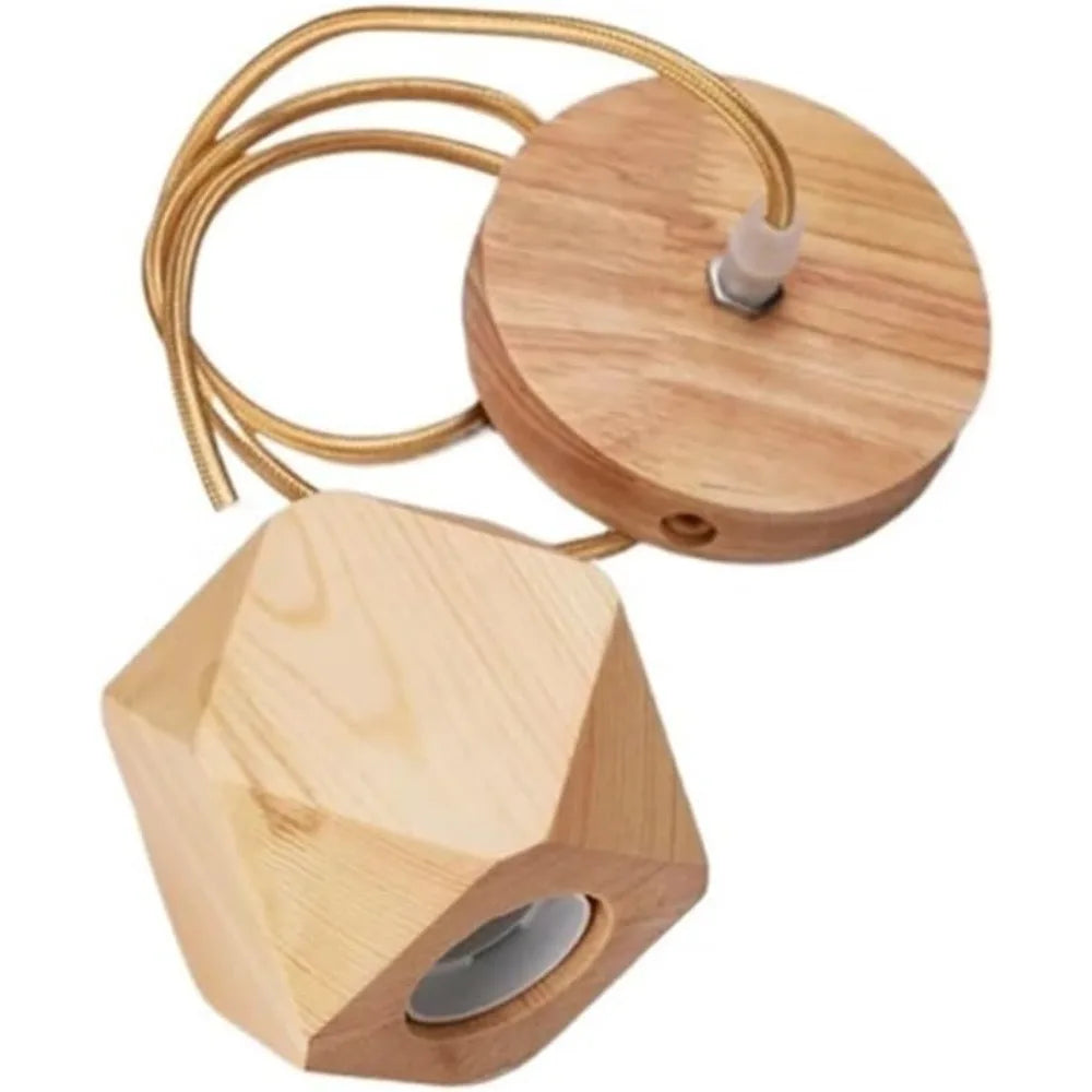 Wooden Pendant Light | Nordic Vintage E27 Hanging Lamp
