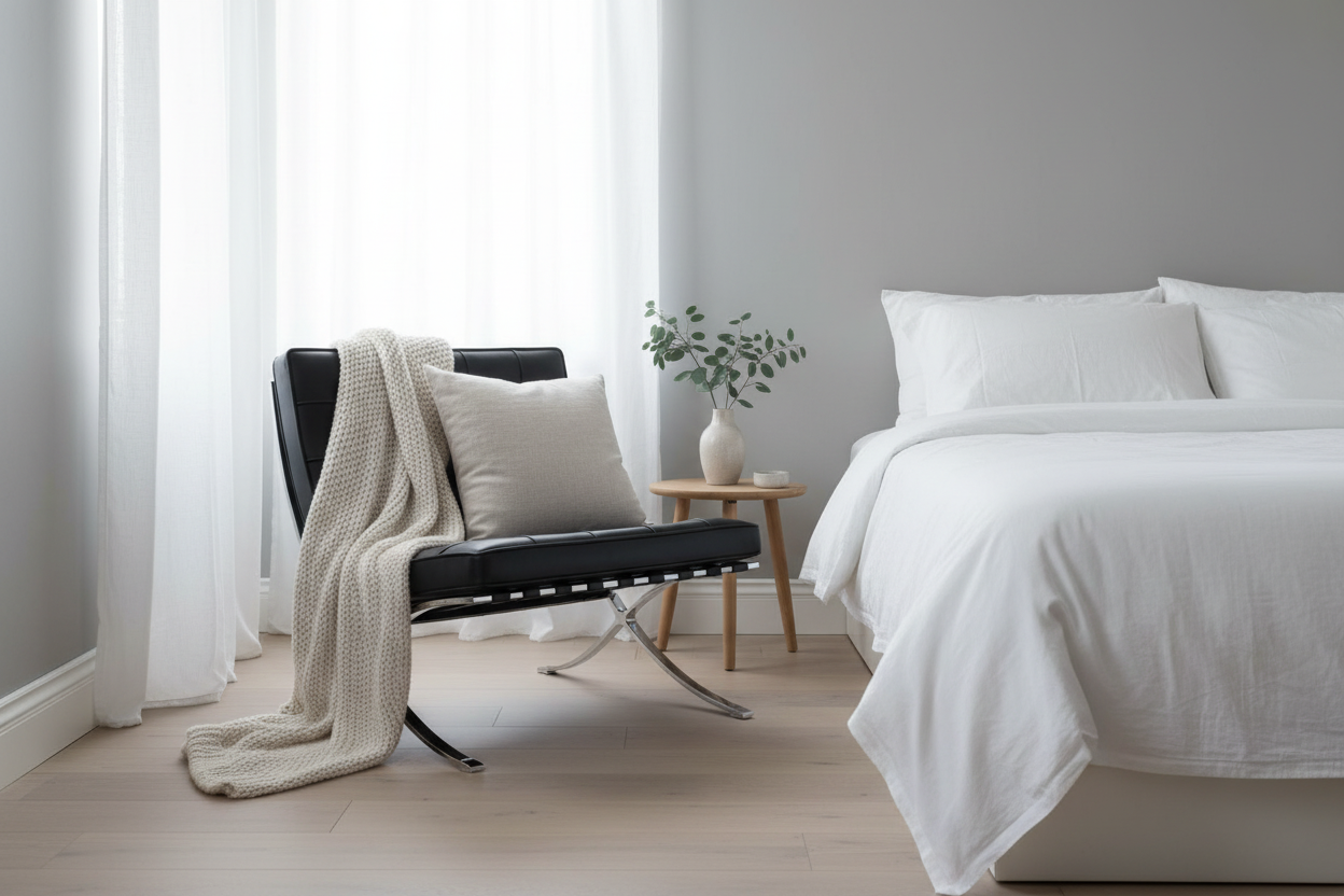 Barcelona Chair in Bedroom