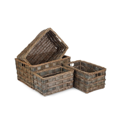 Grey Scandi Storage Basket | Minimalist Organizer in 4 Sizes (S/M/L/XL)