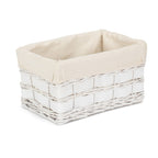 Whitewash Scandi Storage Basket with White Lining | 4 Sizes (S/M/L/XL)