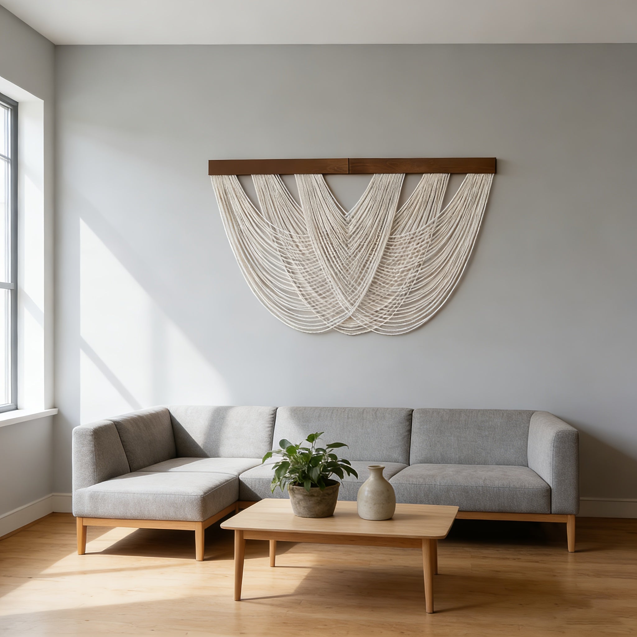 Nordic Boho Wall Tapestry - Handwoven Cotton Wall Hanging | Scandinavian Home Decor