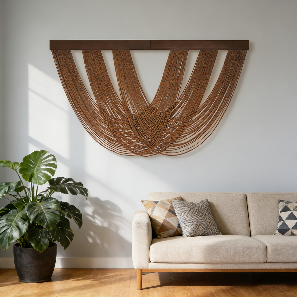 Nordic Boho Wall Tapestry - Handwoven Cotton Wall Hanging | Scandinavian Home Decor