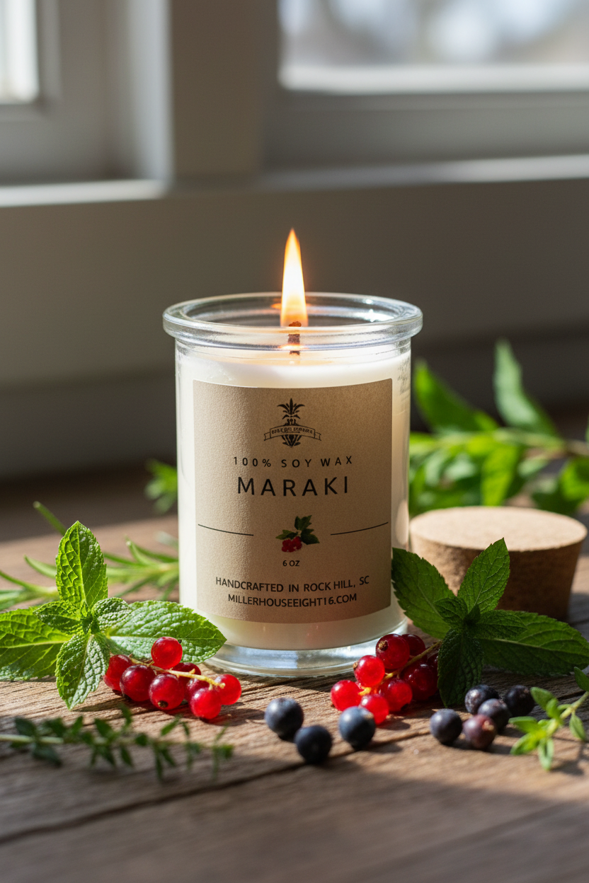 Close-up with fresh herbal elements