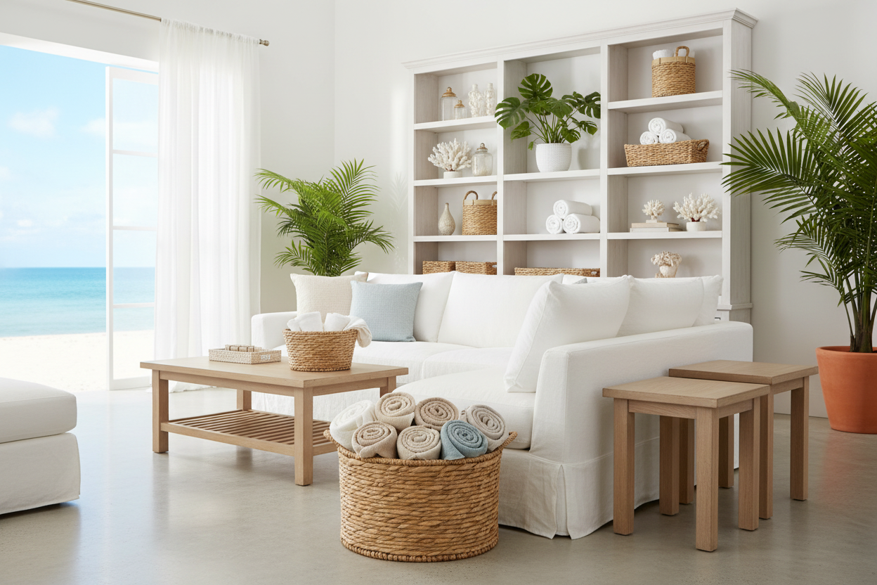 Coastal living room scene