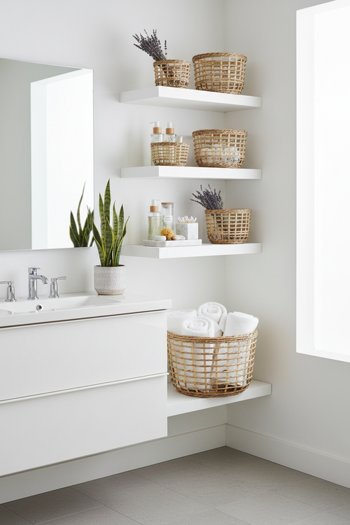 Contemporary bathroom scene