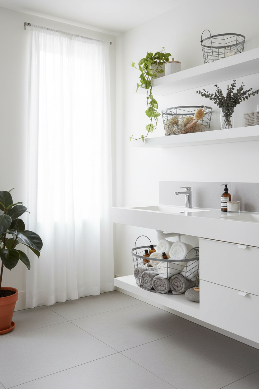 Contemporary bathroom scene
