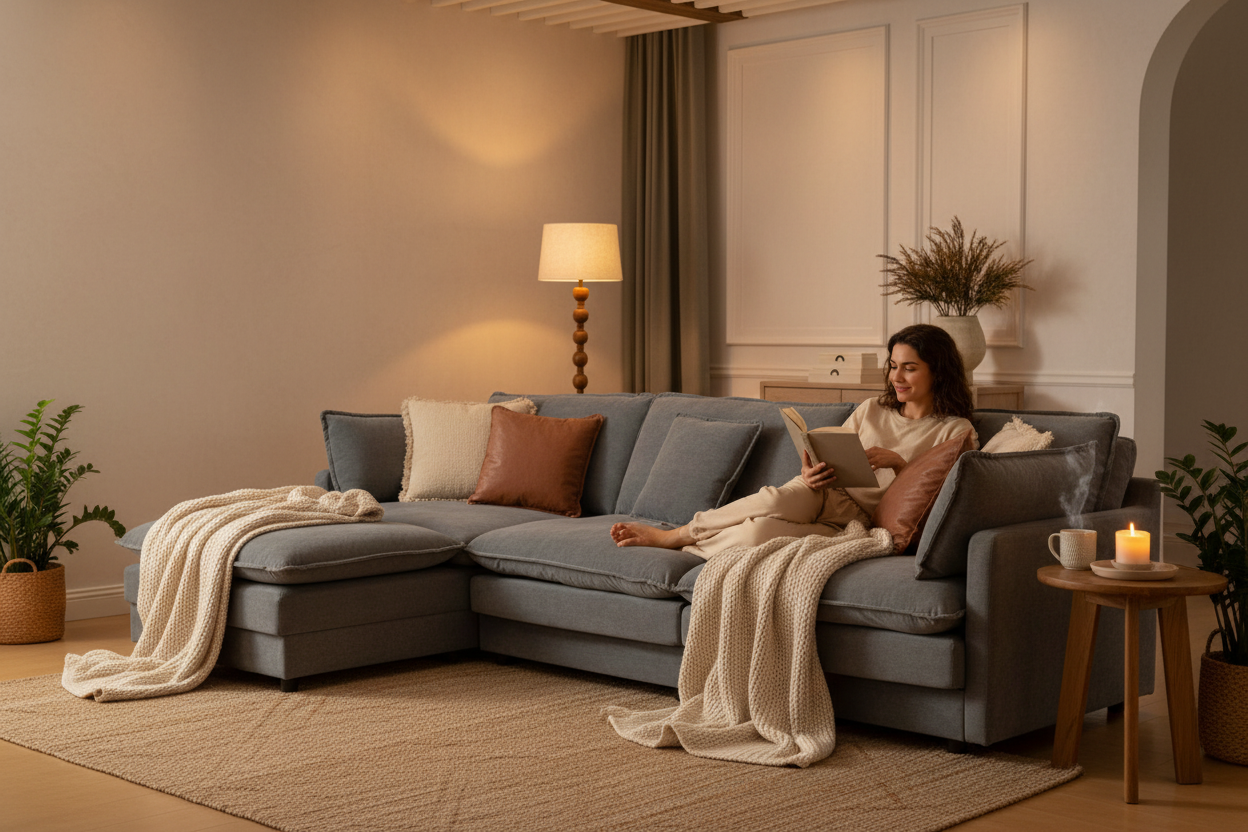 Cozy evening lifestyle scene