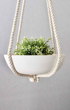 Macrame Plant/Fruit Bowl Hanger - Handcrafted Color Block Cotton 37" - LUXE Home Collection Co