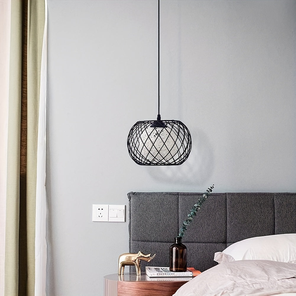 Industrial Pendant Light - Black Metal Ceiling Light with E27 Socket