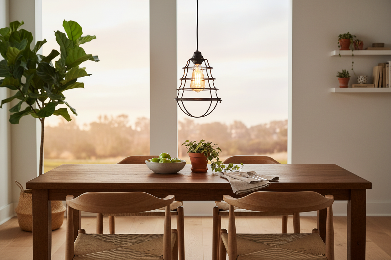 Egg Hanging Lamp over Dining Table