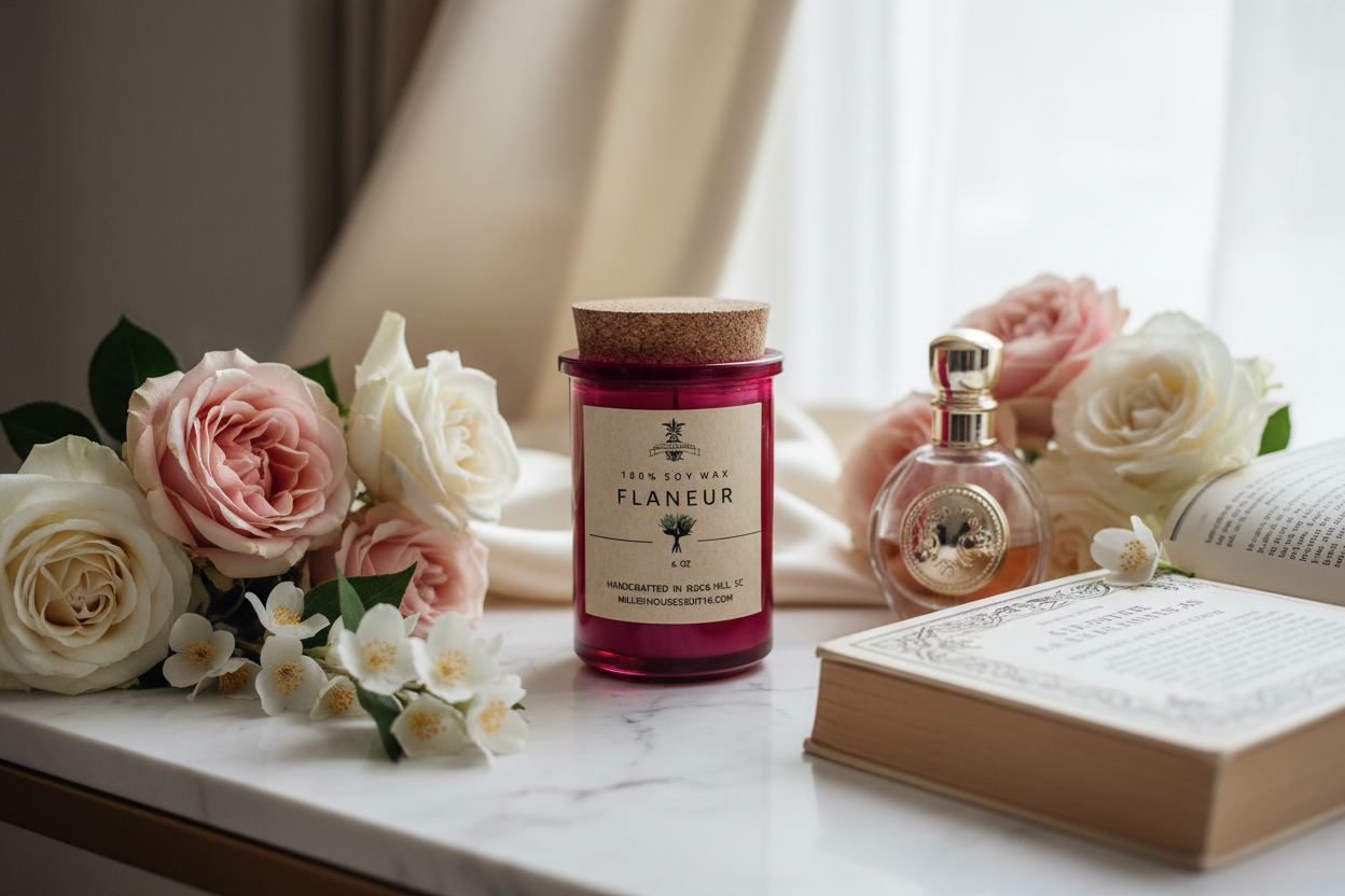 Elegant romantic setting with fresh flowers