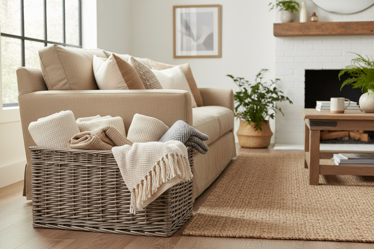 Farmhouse Living Room Storage