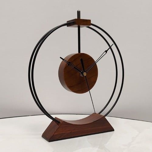 Antique Round Desk Clock - Vintage Analogue Table & Wall Clock for Home Décor