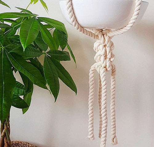 Large Macrame Plant Hanger 55" | Handmade Cotton Hanging Planter Boho Decor