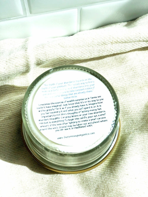 Abundance Ritual Candle - Hand Poured Natural Wax Prosperity Intention Candle