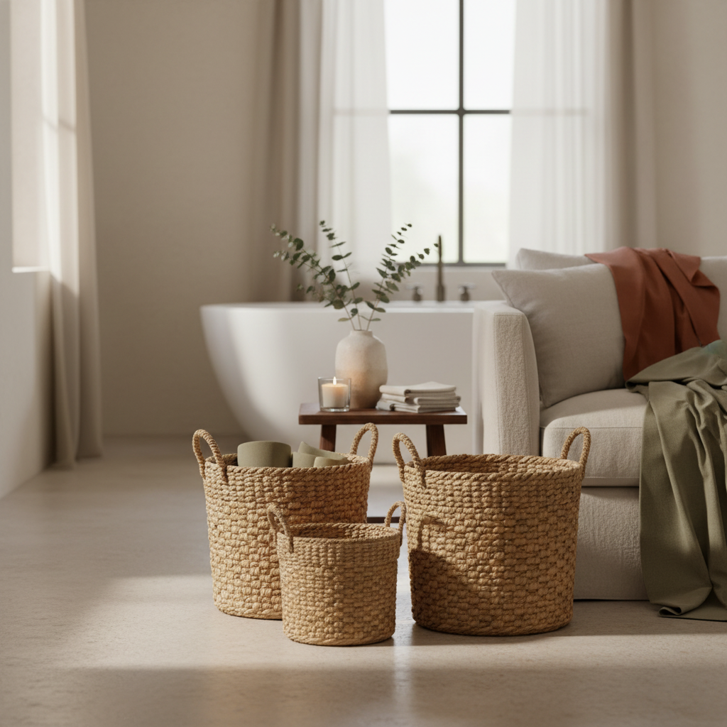 Jute Basket Set - Premium Lifestyle Photo