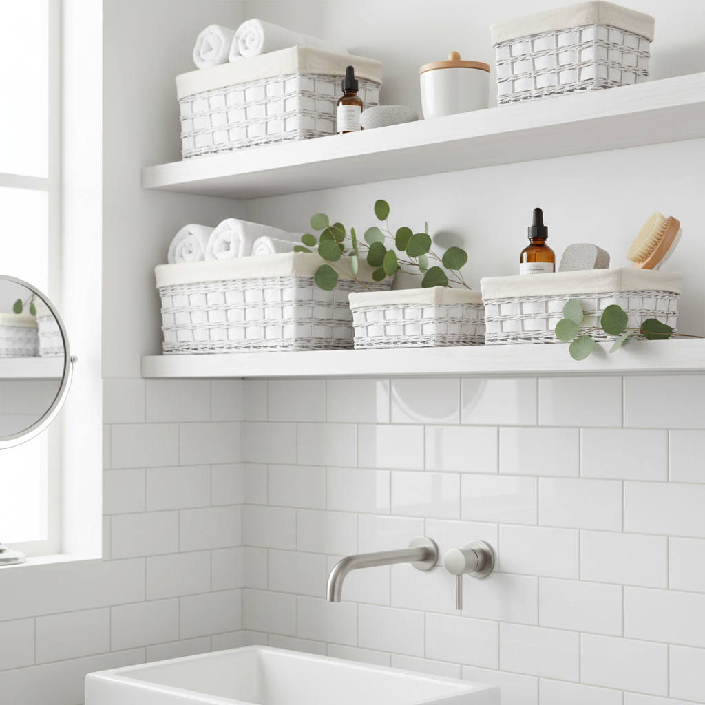 Minimalist bathroom scene