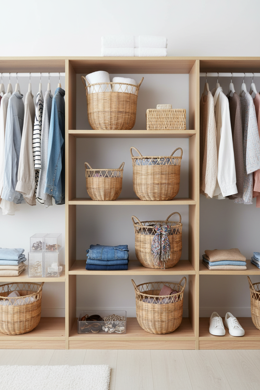 Organized closet scene