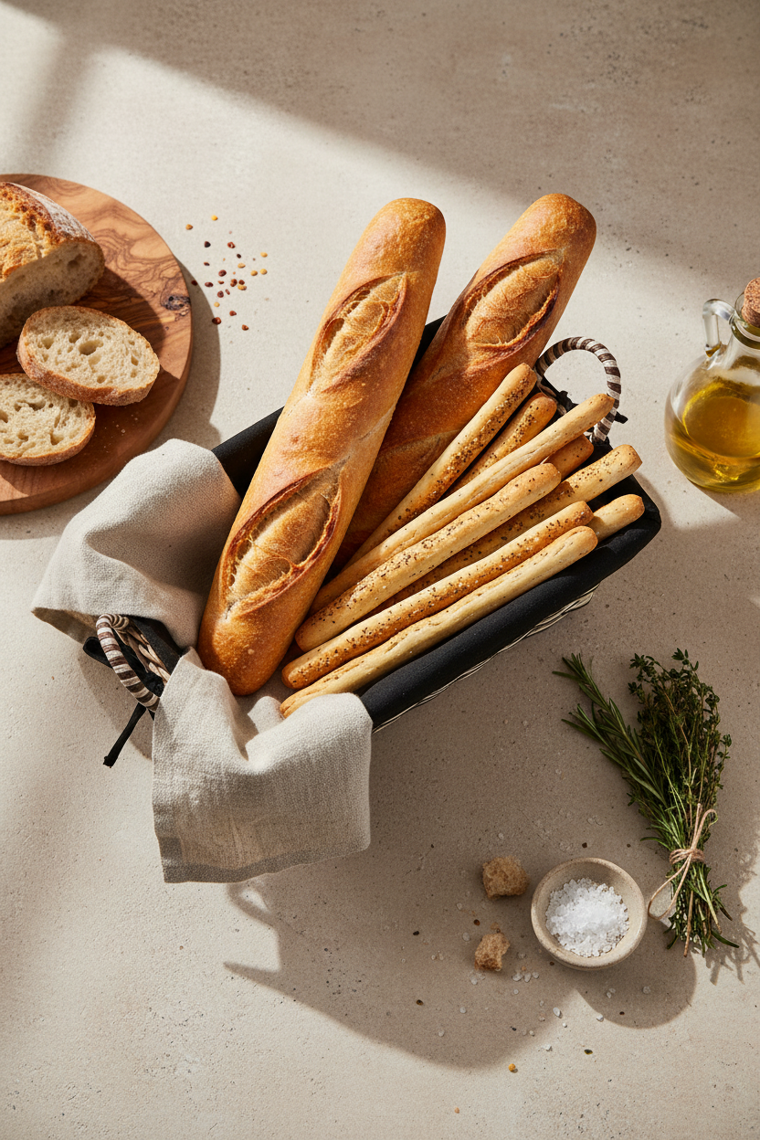 Overhead flat-lay styling