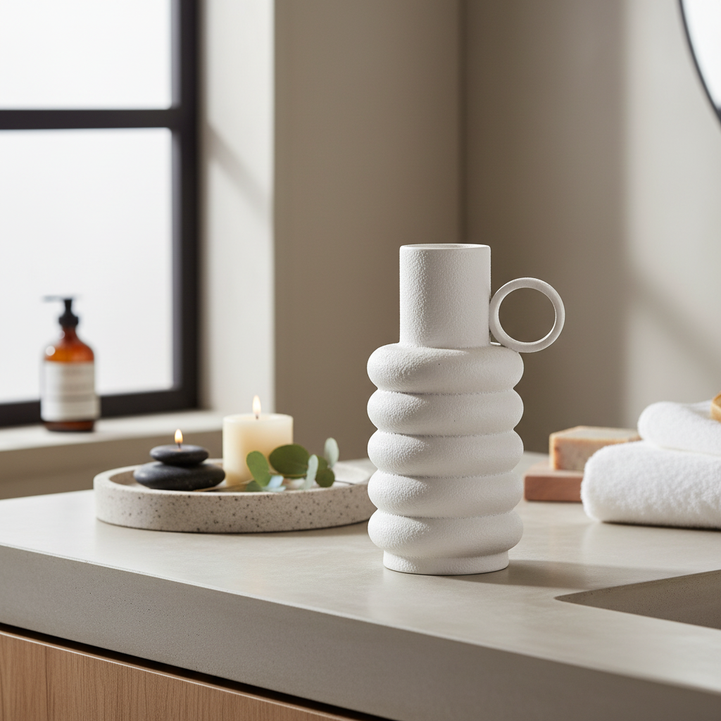Premium White Ceramic Vase Lifestyle