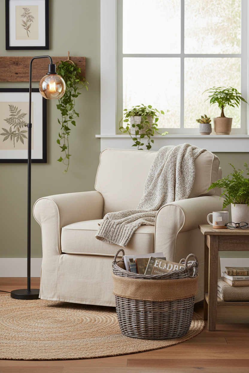 Reading nook magazine holder