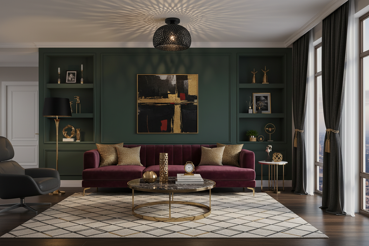 Rich Burgundy & Forest Green