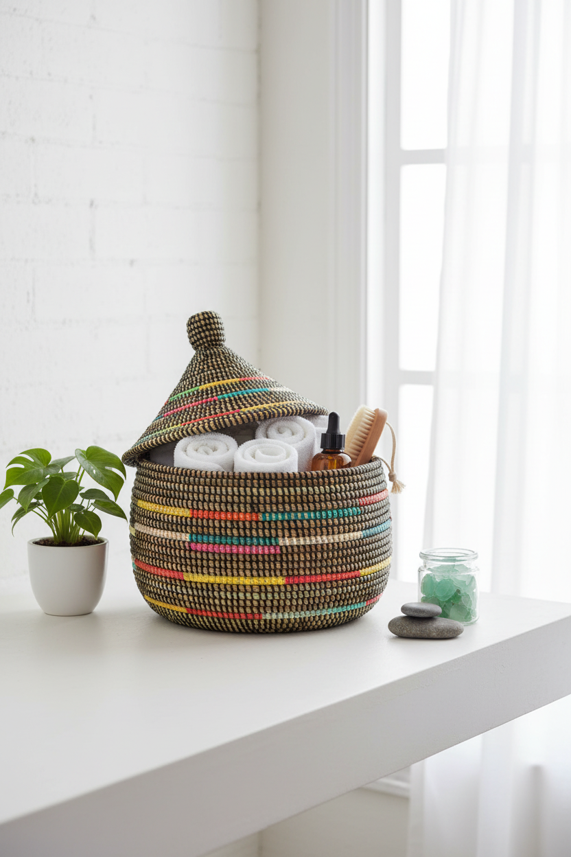 Rwanda Basket Bathroom Storage