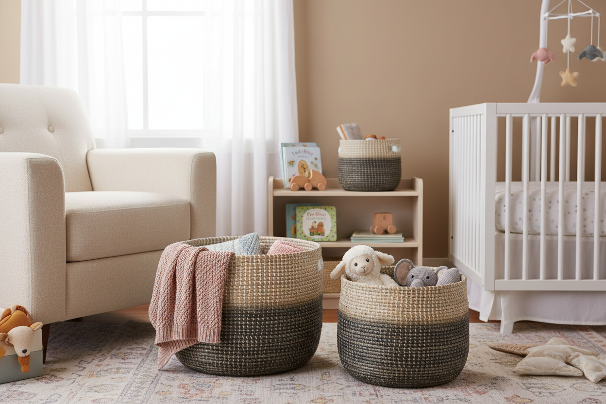 Seagrass Baskets Nursery Bedroom