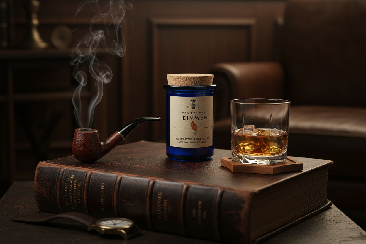 Sophisticated masculine setting with wood and leather